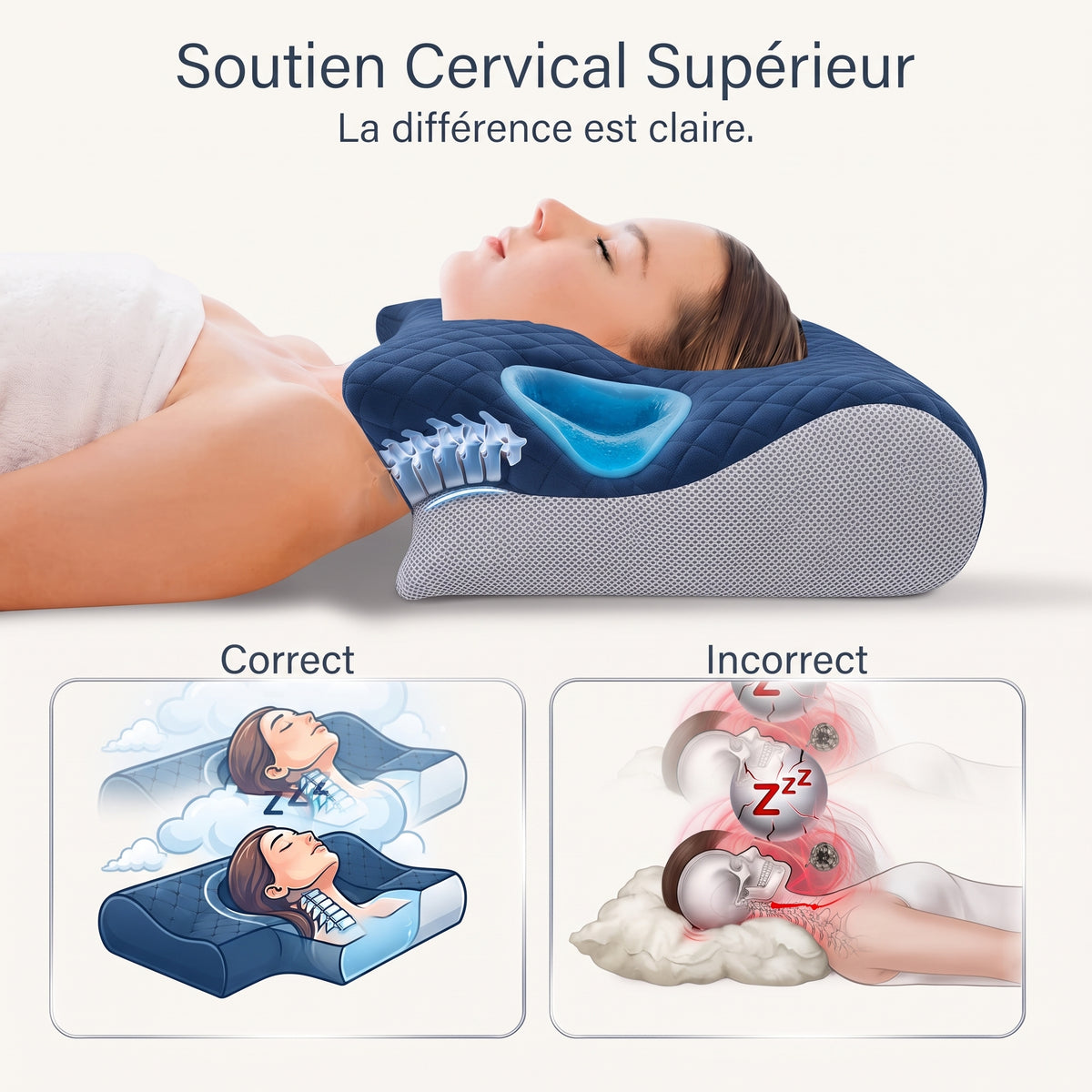 L'Oreiller Signature | Coussin Mémoire de Forme