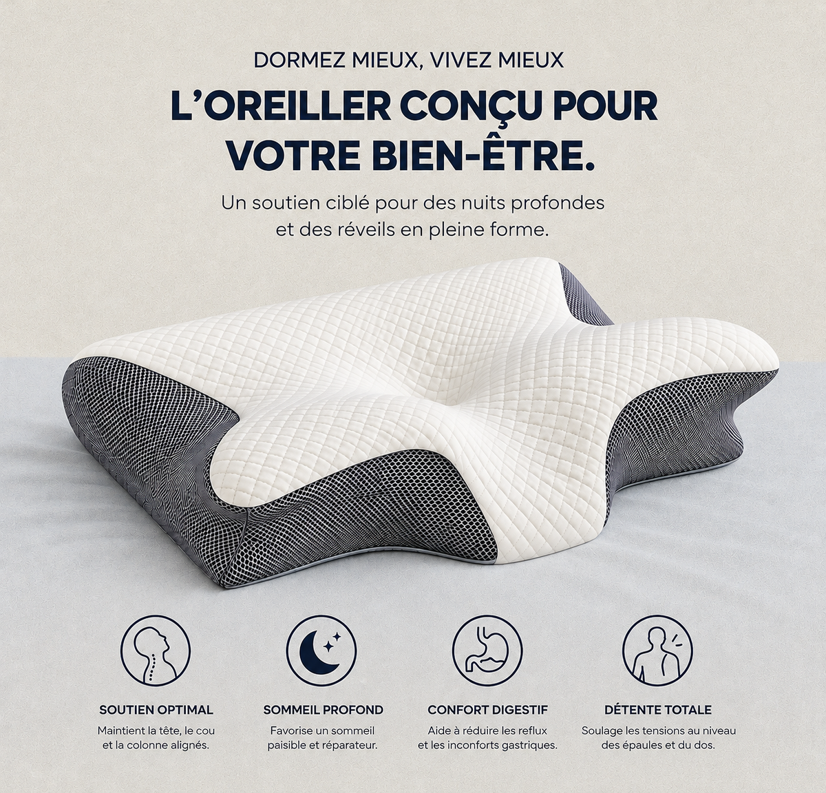 L'Oreiller Signature | Coussin Mémoire de Forme