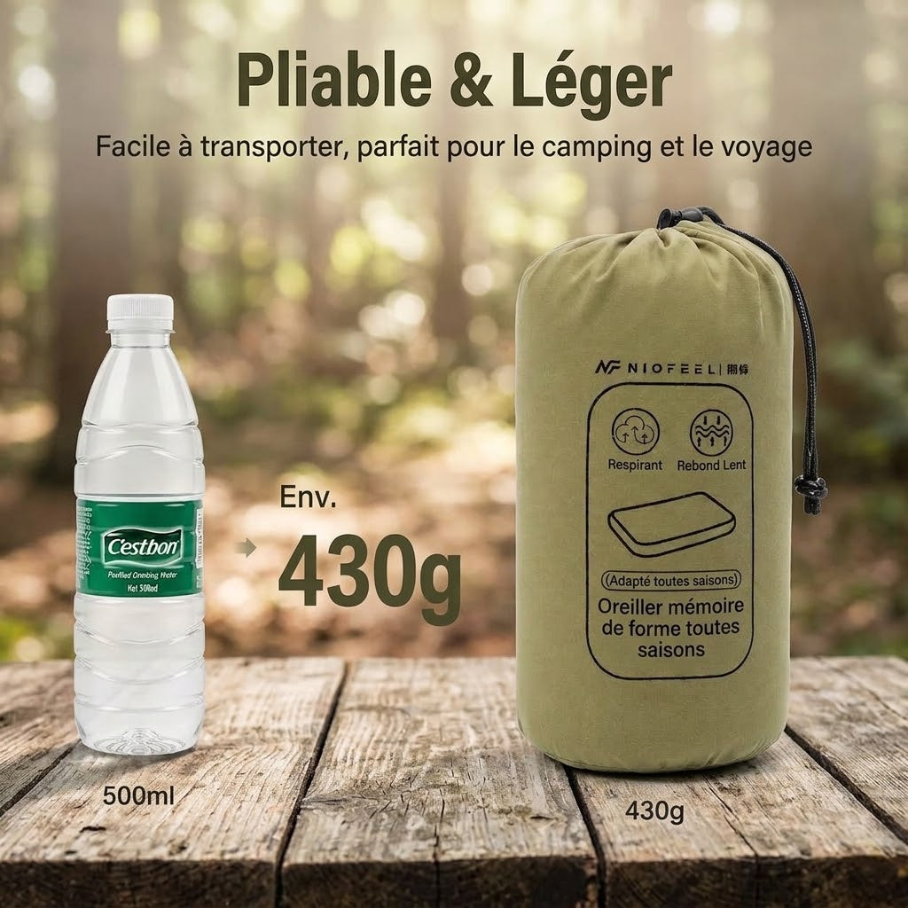 NIOFEEL | Oreiller de Camping Ergonomique Compact