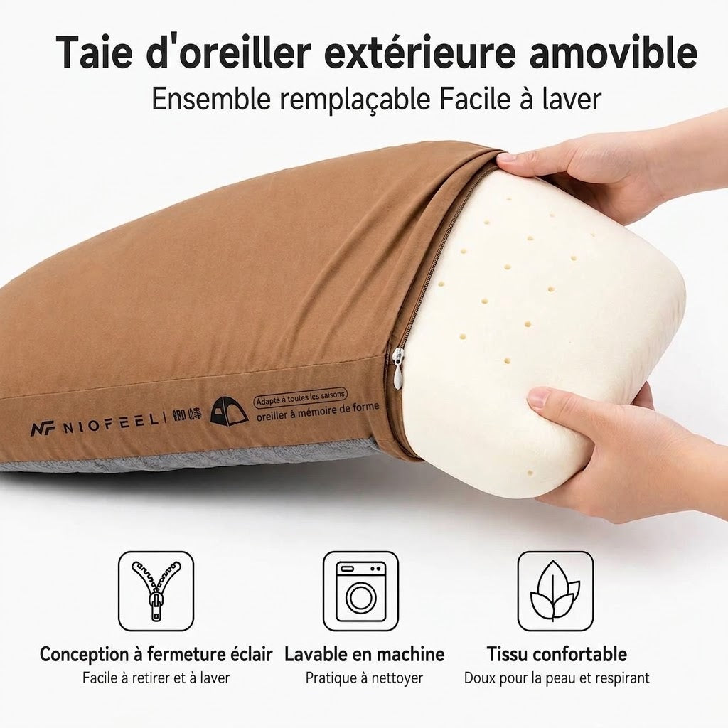 NIOFEEL | Oreiller de Camping Ergonomique Compact